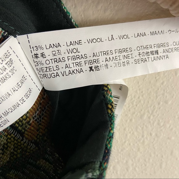 Zara Basic Tapestry Print High Waist Side Zip Wool Blend Mini Shorts Sz M NWT - Picture 8 of 9